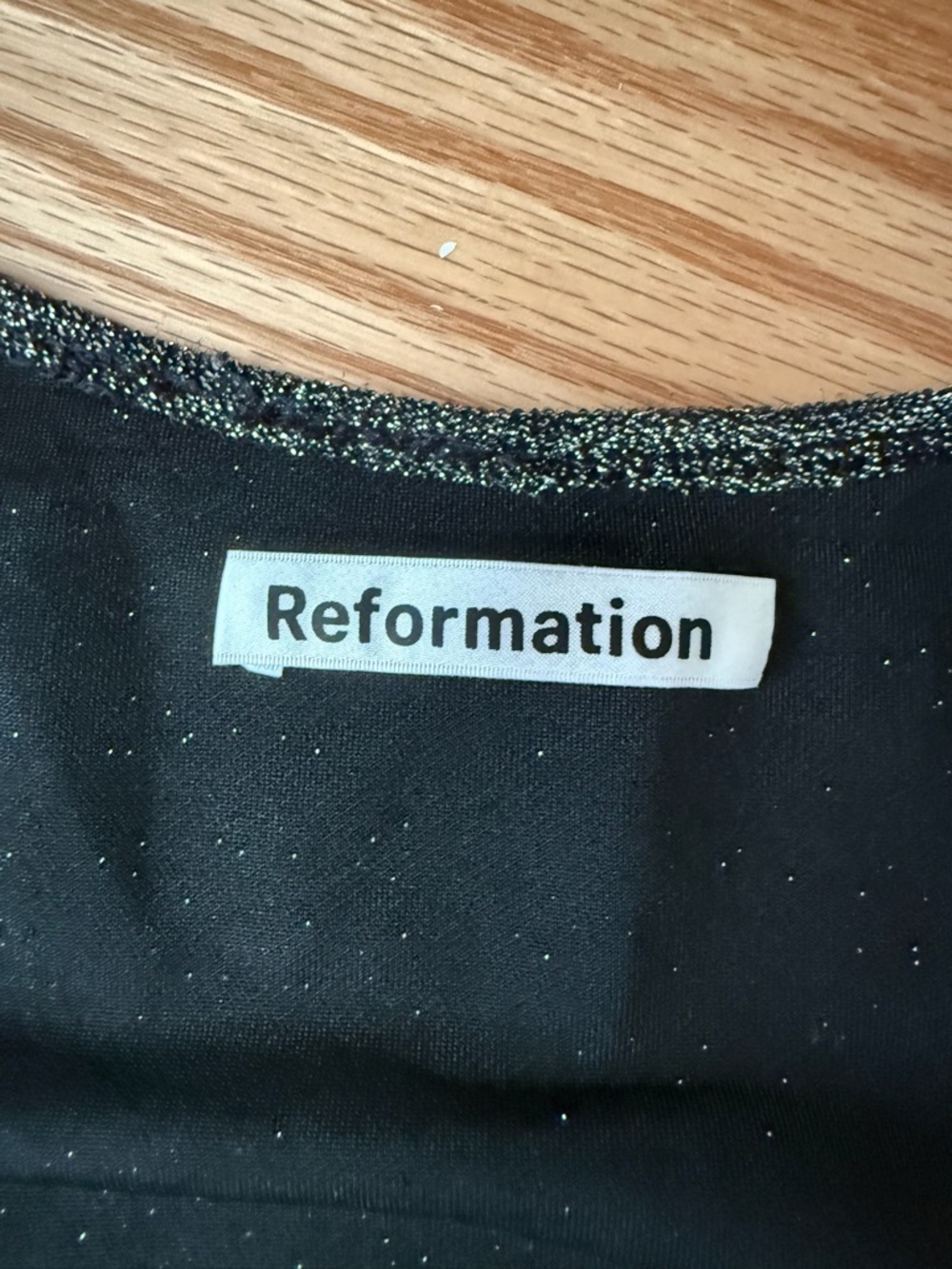 Reformation Saturn Bodysuit Glitter Black Silver Shimmer Sleeveless Size M - Picture 3 of 9